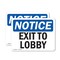 Signmission Exit Sign, Plastic, 14 in W, 10 in H, Exit To Lobby OS-2PACK-NS-P-1014-L-12257 - alternate 1